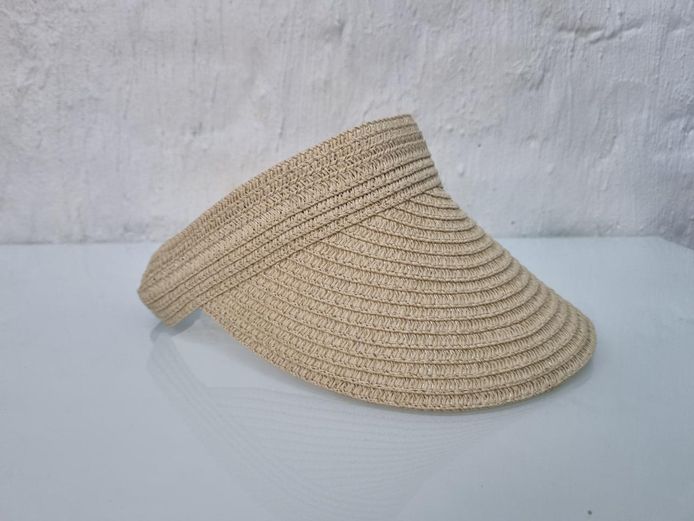 Ladies Beige Straw Sun Visor (Brand New)