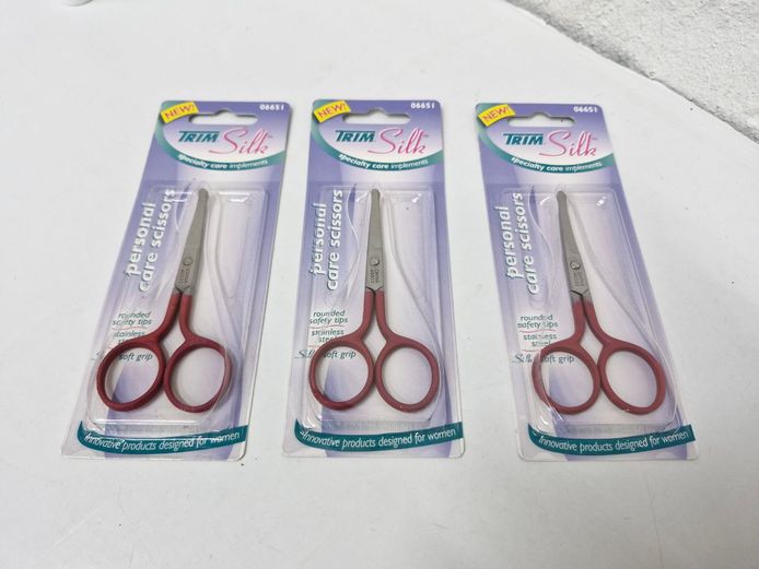 Set of 3 New TRIM Silk Personal Care Safety Tip Scissors