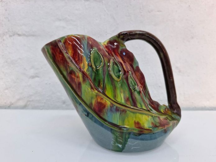Vintage Drip Glaze Ceramic Pitcher