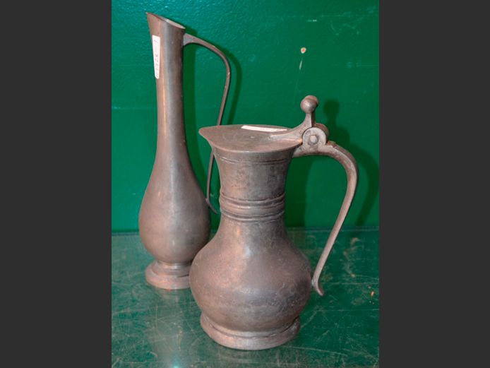 LOT OF 2: PARIS PEWTER JARS, 31.5cm High & 25cm High