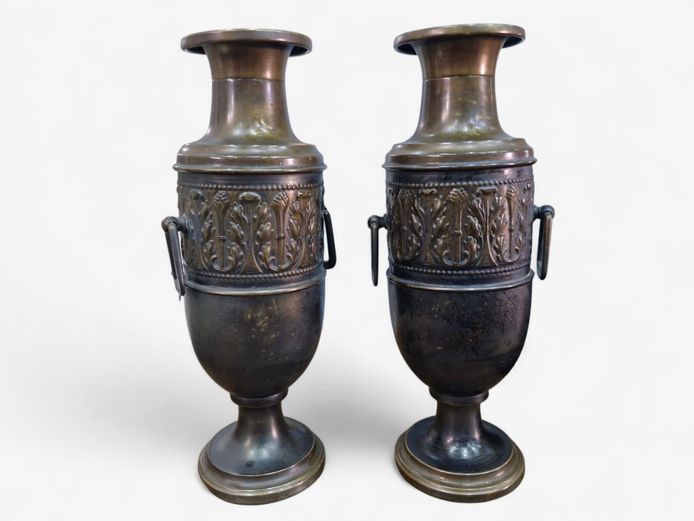 Pair of Antique French Brass Urns