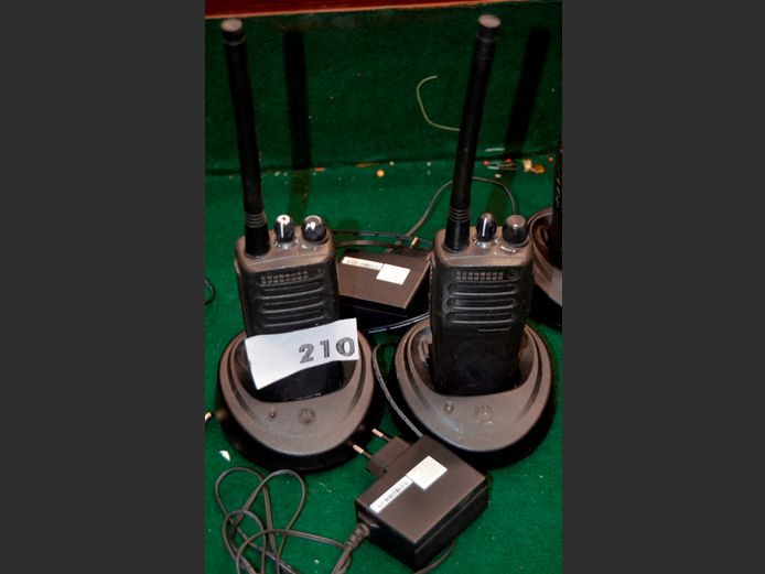 SET OF 2 MOTOROLA DP1400 TWO-WAY RADIOS WITH CHARGERS [Untested]