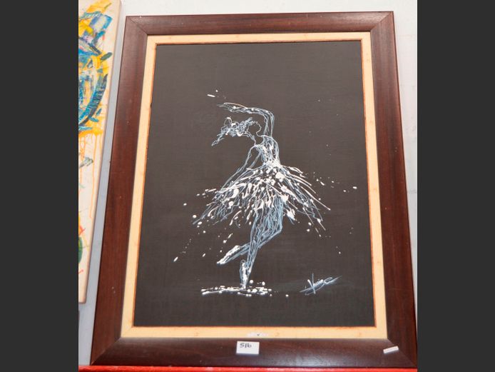 FRAMED "DANCING GIRL", 108 x 78cm