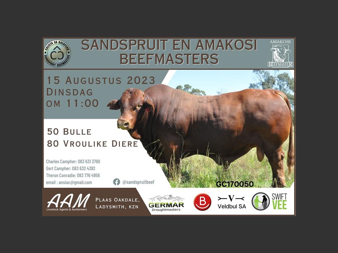 SANDSPRUIT EN AMAKOSI BEEFMASTERS VEILING | SwiftVEE | South Africa’s ...