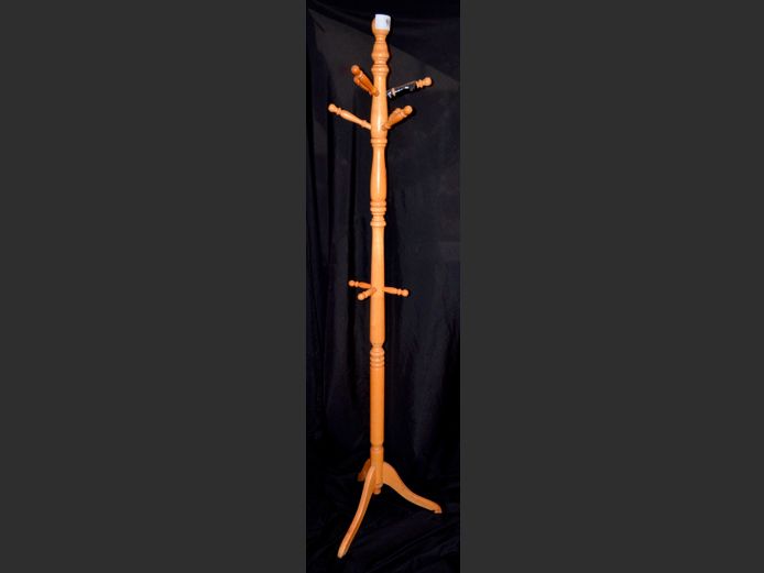 BEECHWOOD COAT & HAT STAND, 183cm High [Repaired]
