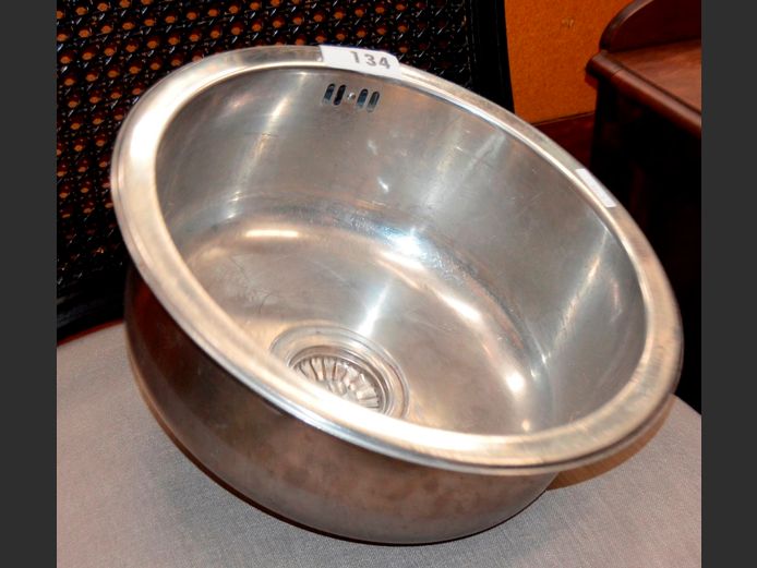 STAINLESS STEEL PREP SINK, 44cm Diameter