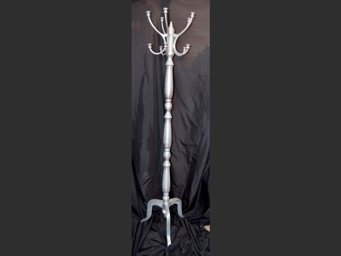 ALUMINIUM COAT & HAT STAND, 180cm High