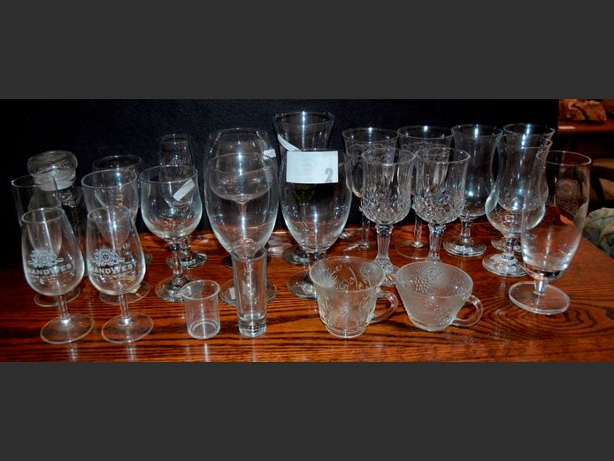 ASSORTED DRINKING GLASSES