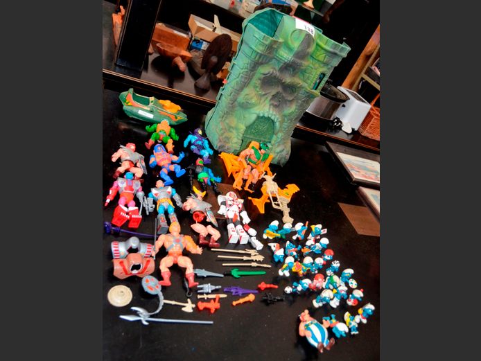 COLLECTION HE-MAN ACTION FIGURINES, SMURFS, etc