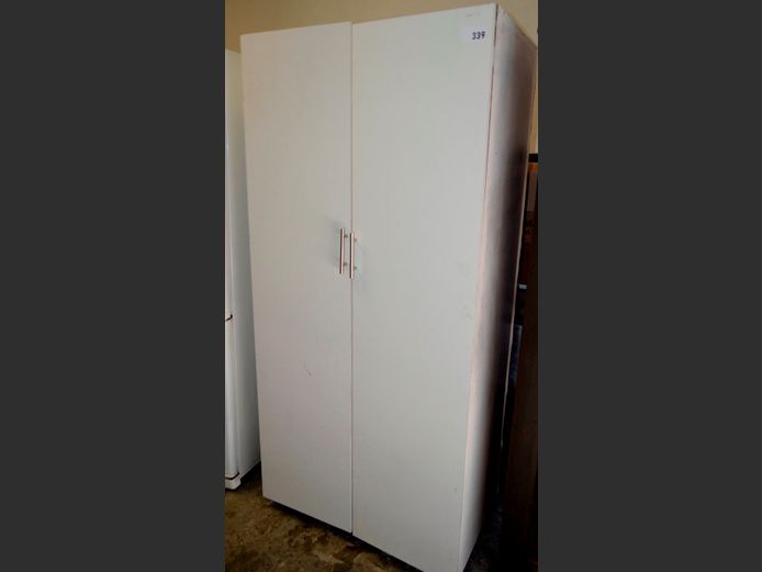 WHITE 2-DOOR WARDROBE, 900 x 55 x 191cm