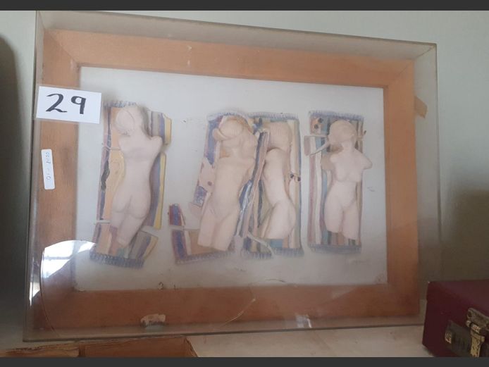 BOX FRAMED "NUDE ART", 53 x 39 x 8cm [Perspex cracked]