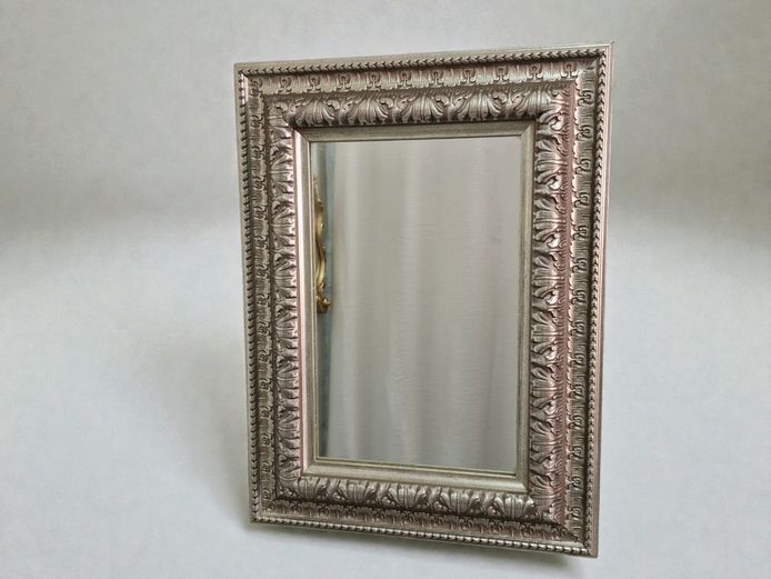 Vintage-Style Ornate Silver Wall Mirror 