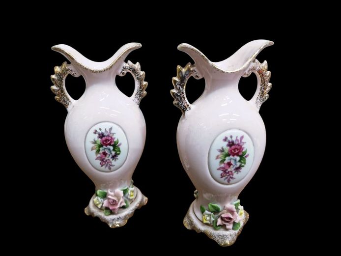 Mid-Century Baroque Style Ceramic Vases