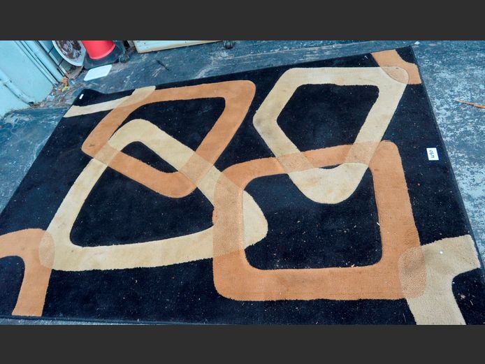 BLACK, BEIGE & BROWN CARPET, 200 x 150cm [Needs a clean]