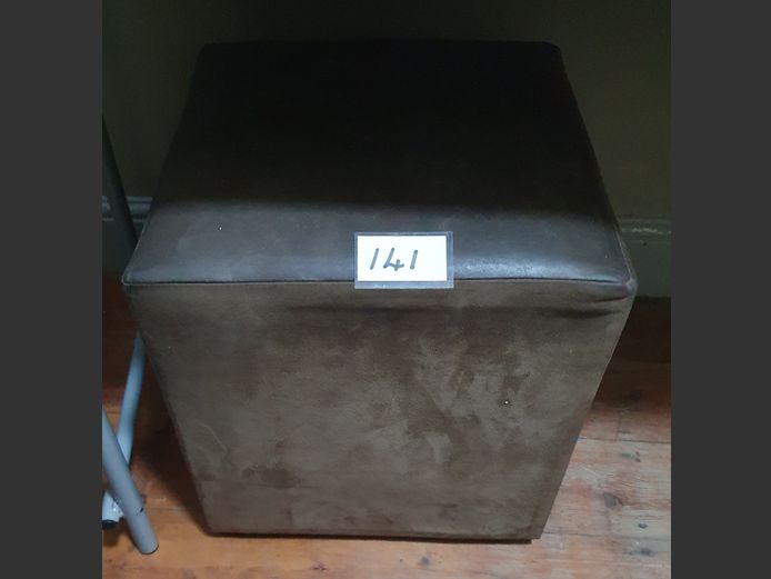 BROWN UPHOLSTERED OTTOMAN