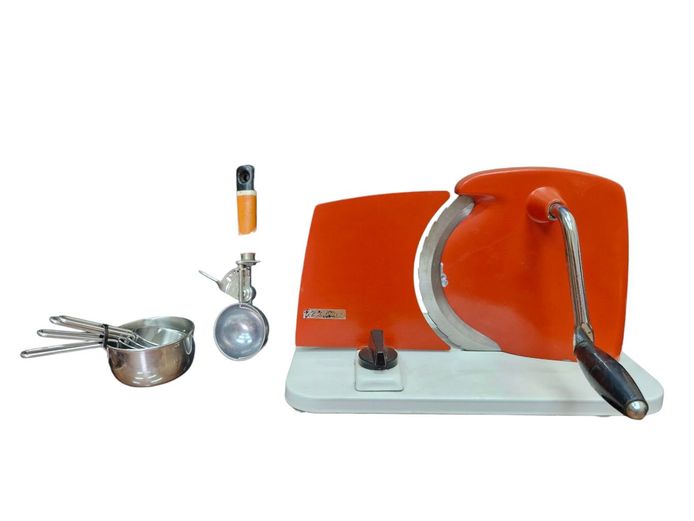 Vintage Meat Slicer, Ice-Cream Scoop & Stainless Steel Measuring Cups