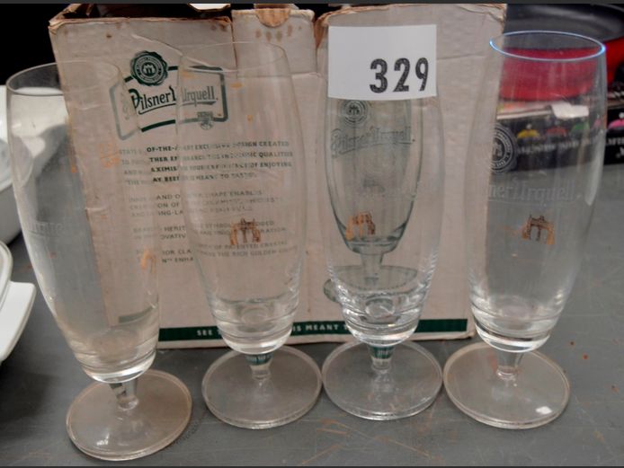 SET OF 10 PILSNER URQUELL BEER GLASSES