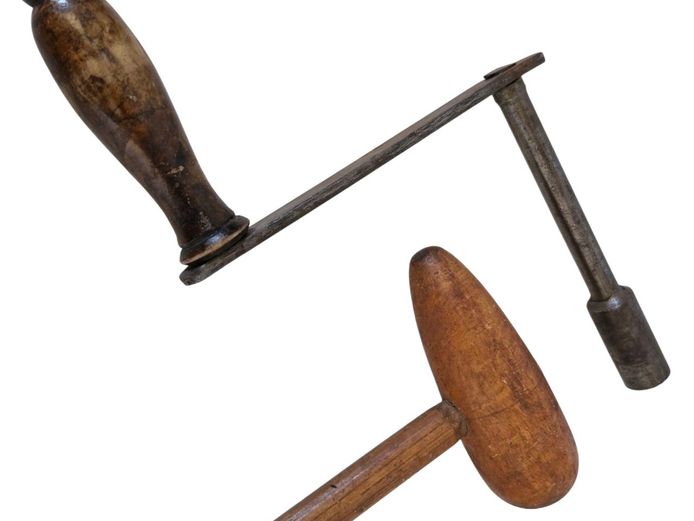 Original Antique Bit Brace & Wooden Mallet