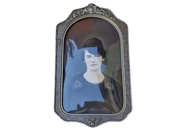 Early 20th Century Picture Frame with Convex Glass
