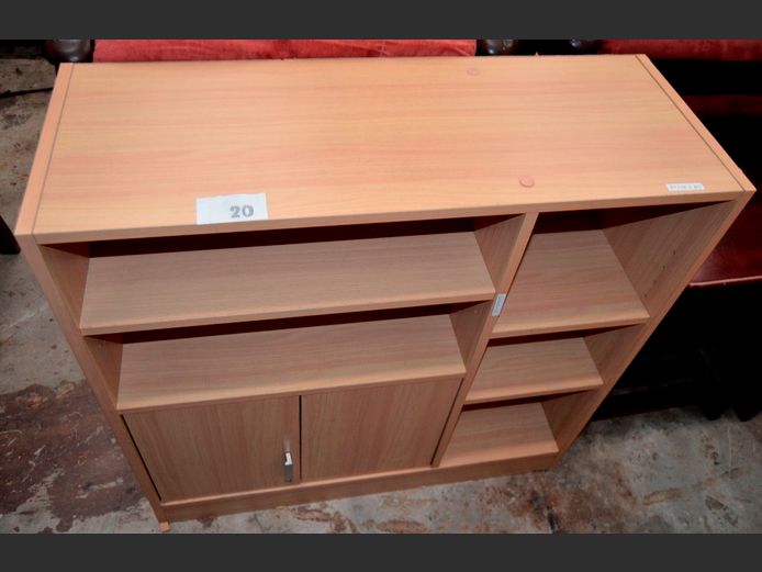BEECH FOIL 2-DOOR, 5-TIER CABINET