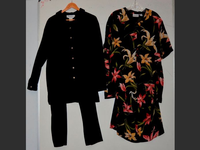 ALFRED DUNNER FLORAL TOP & SKIRT SET, NY COLLECTION JACKET & PANTS SET [Sizes: 18 & L]