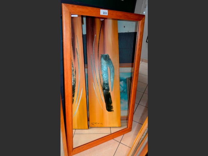 OAK FRAMED MIRROR, 130 x 80cm