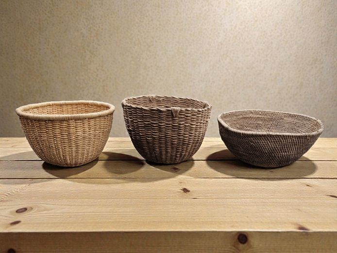 Set of Three Woven Rattan Baskets