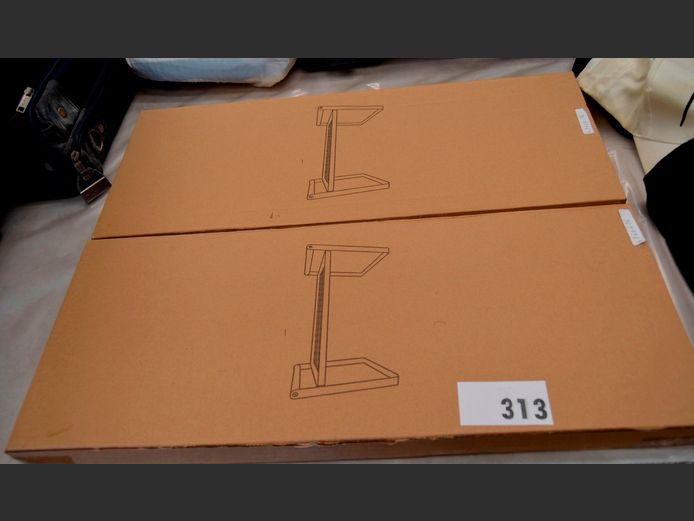 PAIR METAL SHOE RACKS