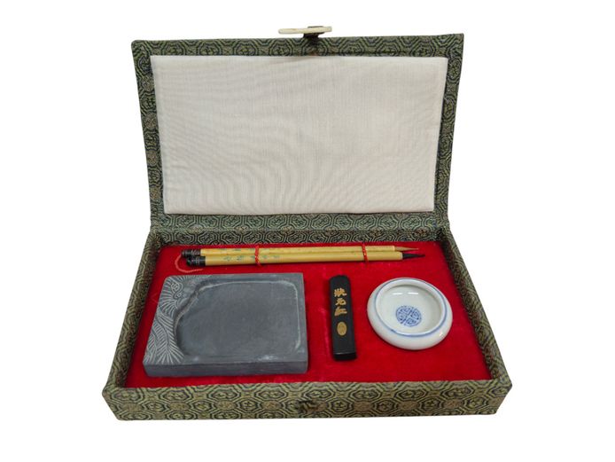 Vintage Chinese "Four Treasures of the Study" Calligraphy Set 
