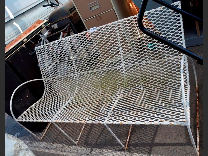 METAL & MESH 3-SEATER GARDEN BENCH, 154 x 74cm