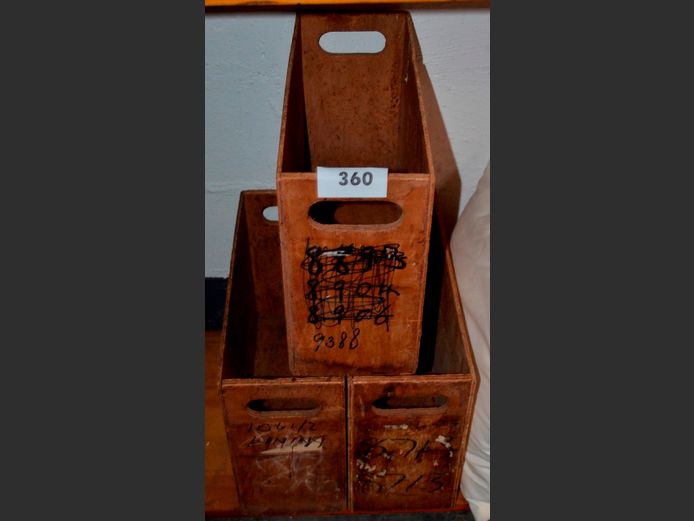 LOT OF 3: VINTAGE WOODEN CRATES, 42 x 16 x 30cm