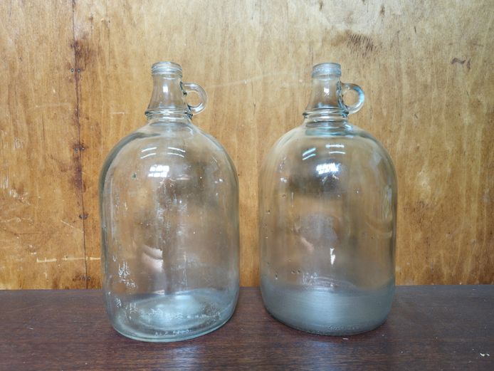 Vintage Clear Glass Demijohn Carboy Jugs – Pair (4.5L)