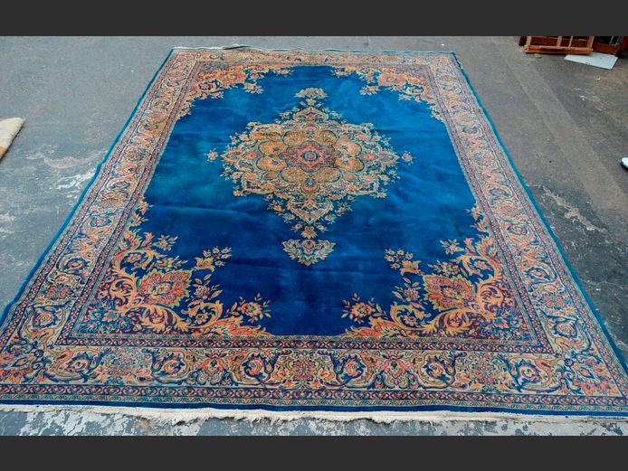BLUE & OLD GOLD PERSIAN CARPET