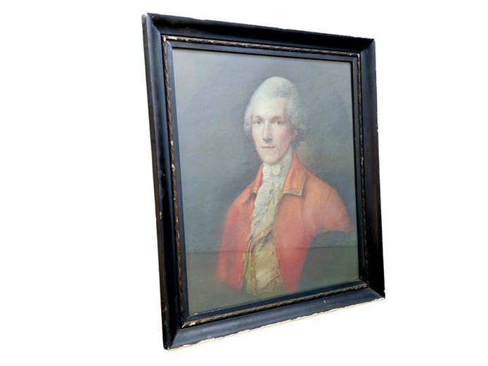 18th-Century Style Portrait of a Gentleman in Fine Dark Frame