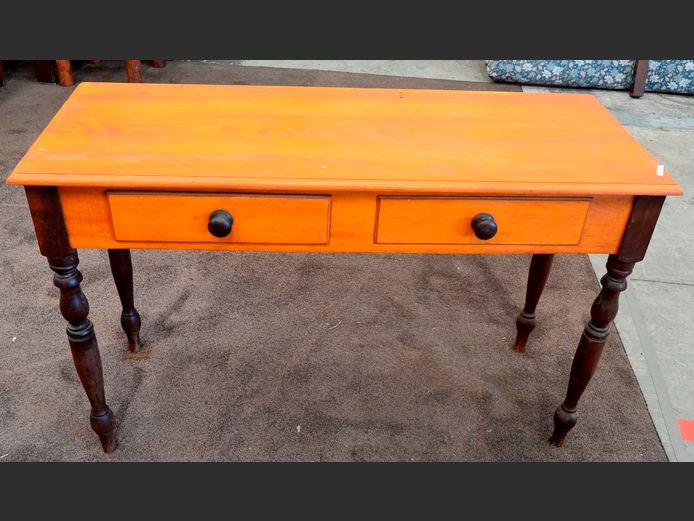 YELLOWWOOD & IMBUIA 2-DRAWER HALL TABLE, 120 x 46 x 76cm