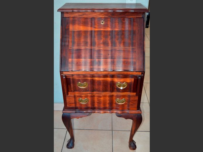 STINKWOOD 2-DRAWER FALL FRONT WRITING BUREAU, 60 x 48 x 112cm