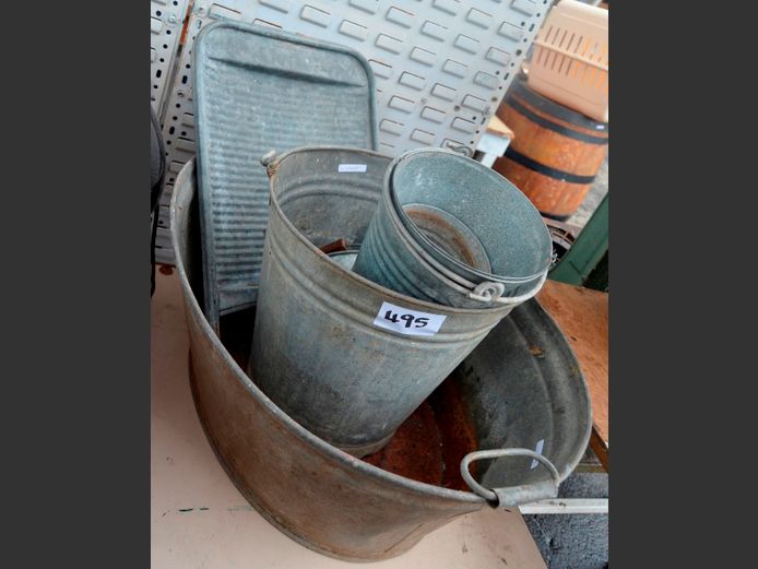 GALVANISED BASIN, GALVANISED PAILS, etc