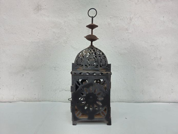 Moroccan Style Pierced Metal Candle Lantern Holder