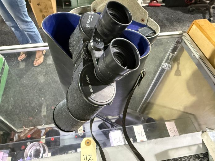 Set of Binoculars in Black Carry Case 