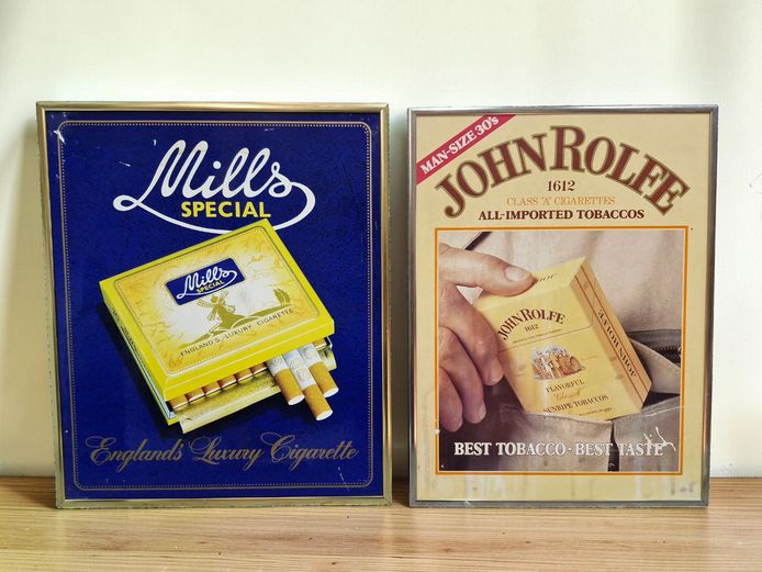 Pair of Vintage Framed Tobacco Advertisements