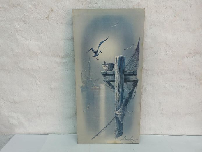 Andres Orpinas Harbor Print on Board Frame