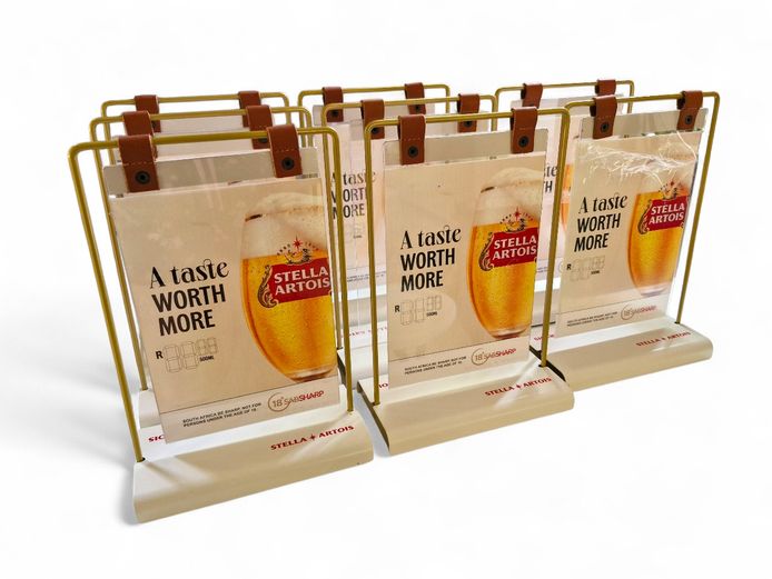 Stella Artois Branded Metal Card Table Advertising Stands