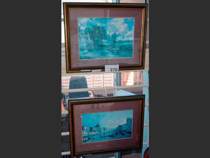 LOT OF 2 FRAMED PRINTS: VENICE, 26 x 18cm, & ANOTHER, 26 x 16cm