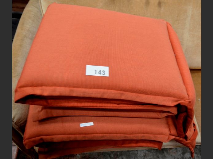 PAIR BURGUNDY POOL LOUNGER CUSHIONS