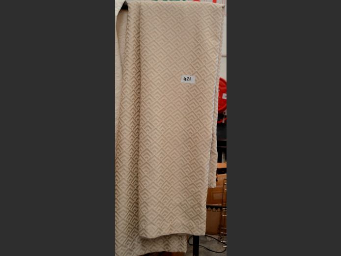 PAIR LIGHT BROWN EYELET CURTAINS