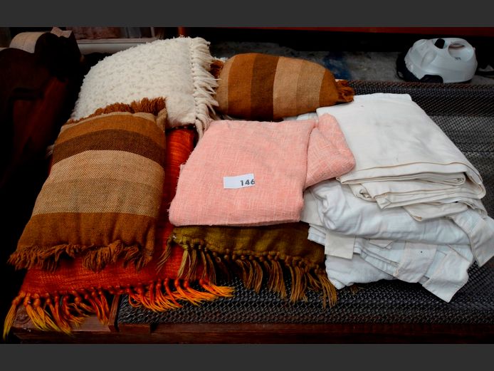 CREAM CURTAINS, SCATTER CUSHION, FABRIC, etc