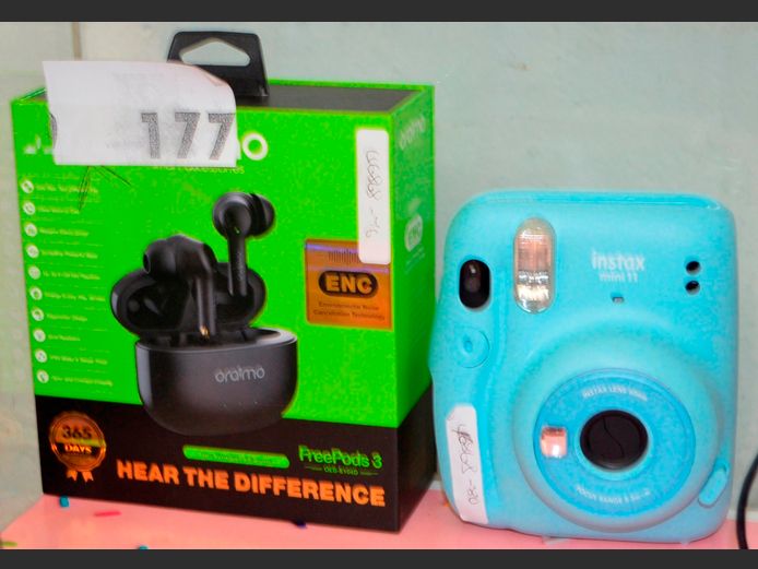 ORAIMO BLUETOOTH EARPHONES [Untested] & INSTAX MINI II [Untested, incomplete] [76,80]