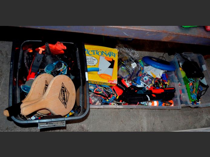 ASSORTED TOYS: LEGO, BEACH BATS, etc