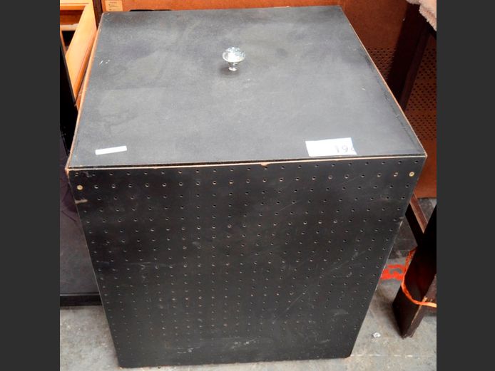 BLACK LAUNDRY BIN, 53 x 53 x 64cm