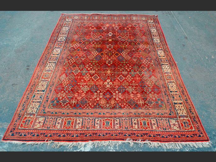 MULTI-COLOURED PERSIAN CARPET, 330 x 230cm [Nicely worn]